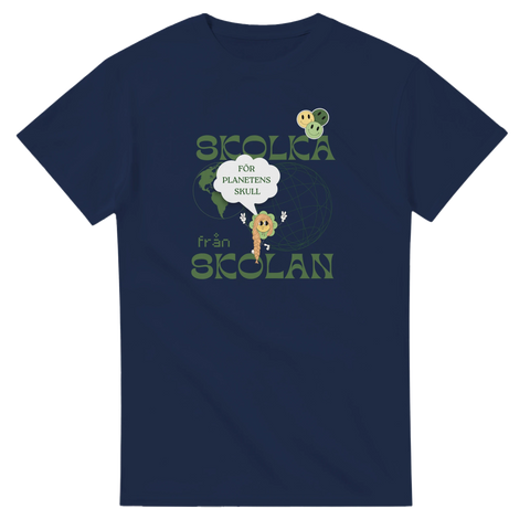 rolig t-shirt Skolka från skolan mörkblå med grafiskt tryck