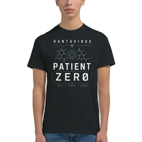 Minimalistiskt tryck med Hantavirus och laboratorietema – stilren t-shirt