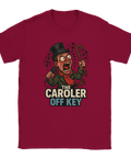 T-shirt jul med tryck – The Caroler Off Key i röd