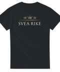 Stilrent Svea Rike tryck i guld och vitt – svart t-shirt