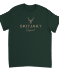Jaktinspirerat tryck med hjorthuvud och texten Skitjakt Original – grafisk t-shirt