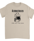 Beige alkohol t-shirt med lekfull grafisk design för ölälskaren