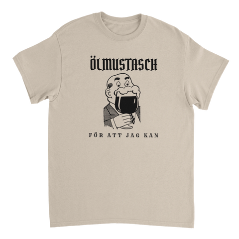 Beige alkohol t-shirt med lekfull grafisk design för ölälskaren