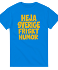 Rolig svensk humor t-shirt med tryck Heja Sverige Friskt Humör