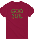 Julmotiv med bokstäver av vintergröna kvistar och röda bär – grafisk t-shirt