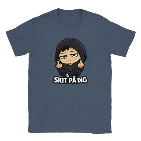 T-shirt med uppkäftig text och en ironisk illustration i vectorstil