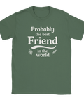 Grön t-shirt med vit text om bästa vän