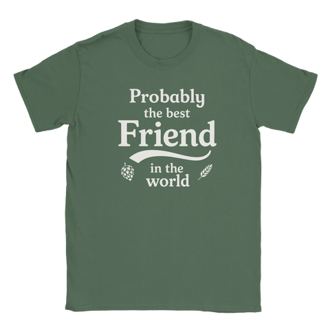 Grön t-shirt med vit text om bästa vän