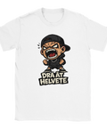 Snygg Vit t-shirt med kaxig statement-design och satirisk seriefigur