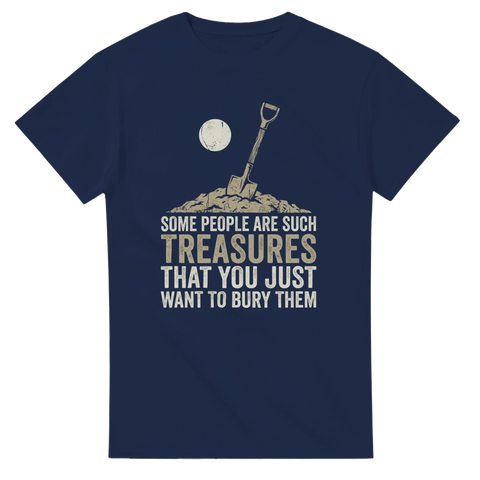 Vintage-inspirerat tryck med spade och måne – t-shirt med sarkastisk text