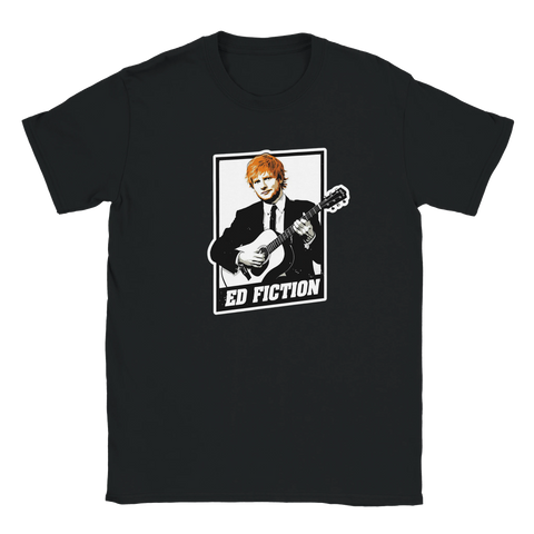 Svart t-shirt med grafiskt motiv föreställande Ed Sheeran i kostym