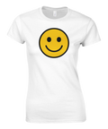Positiv symbol med en gul glad gubbe – tidlös grafisk illustration
