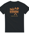 Svart t-shirt med orange The Grillfather-tryck och grillverktyg