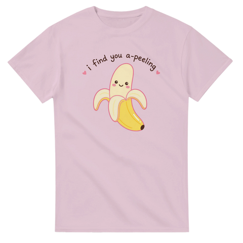 Gullig banan med hjärtan och texten I find you a-peeling – rosa t-shirt