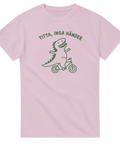 Charmig T-Rex illustration med humoristiskt citat – grafisk t-shirt
