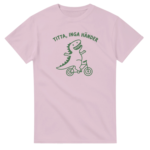 Charmig T-Rex illustration med humoristiskt citat – grafisk t-shirt