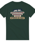 T-shirt med överstrukna yrkestitlar och texten Siffernisse helt enkelt