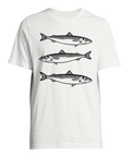 Klassiskt makrillmotiv för havsentusiaster – vit t-shirt med tryck