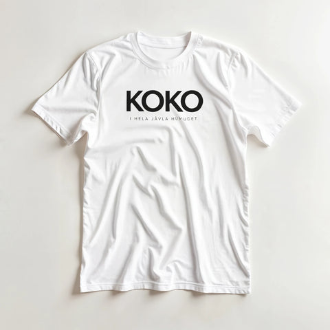Koko fågel illustration vit t-shirt dam