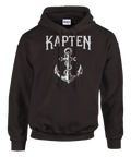 Grafiskt ankare i retrostil för båtfolk – mörkbrun hoodie