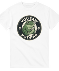 Vit t-shirt med kaxigt You Saw Nothing motiv och groda
