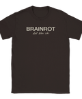 Brun t-shirt med ett kaxigt men uppgivet budskap om mental overload