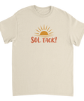 Vintage inspirerat solmotiv med textbaserad design – snygg t-shirt för soldyrkare