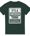 Mörkgrön t-shirt med minimalistisk typografi och tydligt budskap