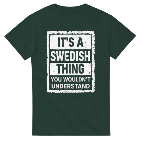 Mörkgrön t-shirt med minimalistisk typografi och tydligt budskap