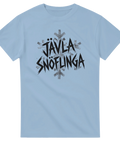 Punkinspirerat tryck med snöflinga och kaxigt citat – grafisk t-shirt