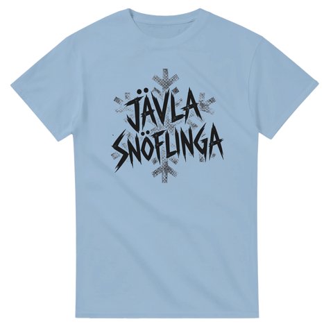 Punkinspirerat tryck med snöflinga och kaxigt citat – grafisk t-shirt