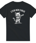 Arg kattunge med revolver och texten Liten men farlig – grafisk t-shirt