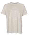 Indie illustration av ett monster – beige t-shirt med grafiskt tryck