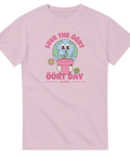 rolig t-shirt Öört Day ljusrosa med tecknad figur