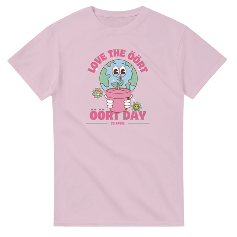 rolig t-shirt Öört Day ljusrosa med tecknad figur