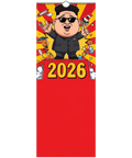 Satirisk illustration av Kim Jong-un som popart-karaktär på kalenderomslag