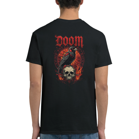 Doom Lord t-shirt med domherre och dödskalle – svart