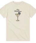 Dry Martinique t-shirt med martiniglas – beige
