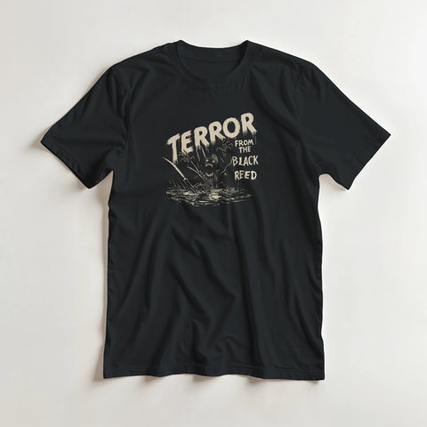 Klassisk bioposter-estetik med monstertryck – grafisk t-shirt i mörk stil