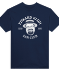 Grafiskt fan club-motiv av Edward Blom med hatt – marinblå t-shirt
