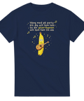 Humoristisk t-shirt med gitarrspelande banan