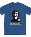 Blå melerad t-shirt med provokativ vintage-design och kaxigt budskap