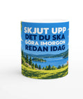 Rolig mugg med citat om att skjuta upp saker och sjömotiv