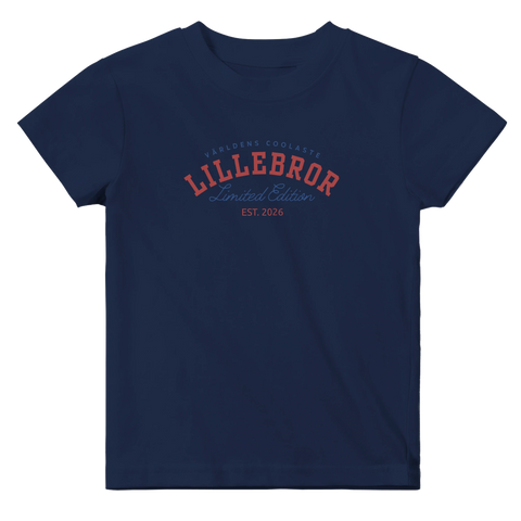 Marinblå baby-t-shirt med klassiskt sportigt tryck för lillebror