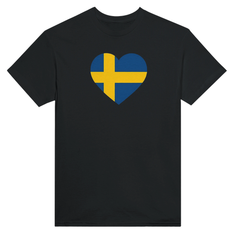 Grafiskt motiv med Sveriges flagga format som ett hjärta