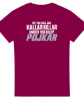 T-shirt med vit och grå text: Vet du vad jag kallar killar under 100 kilo? Pojkar