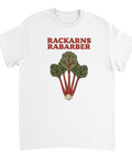 Klassiskt tryck av rabarber i vintage-stil med text – t-shirt för svensk sommar