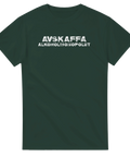 Slitstarkt texttryck med budskapet Avskaffa Alkoholmonopolet i vit vintage-stil