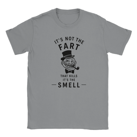 Satirisk illustration med texten It’s Not the Fart It’s the Smell