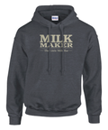 Mörkgrå hoodie med stilrent tryck för en kaxig identitet